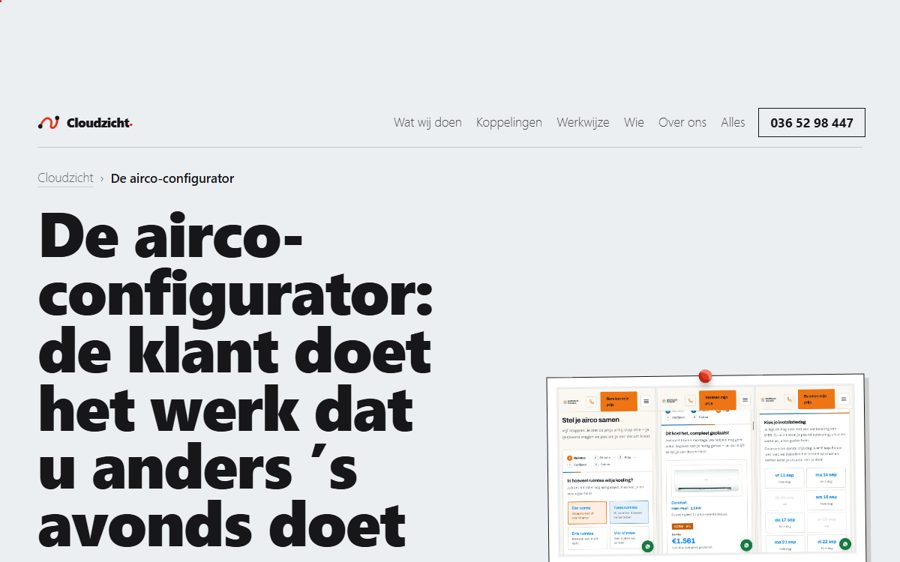 Scherm van de airco, uitgebreid-configurator